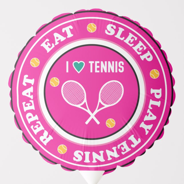 Eat, sleep, play tennis.... medium, custom text balloon (Front)