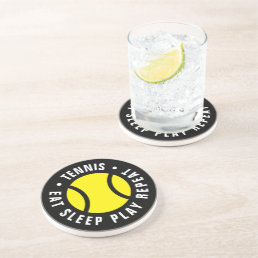 Eat Sleep Play Tennis sport custom stone coasters