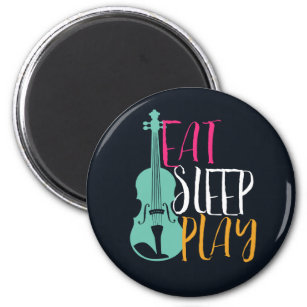 Eat Sleep Play Violin Vintage Retro Violinist Magnet