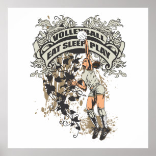 Eat, Sleep, Play Volleyball Poster