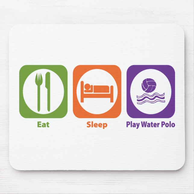 Eat Sleep Play Water Polo Mouse Pad (Front)