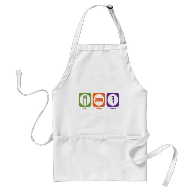 Eat Sleep Plumb Adult Apron (Front)