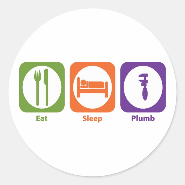 Eat Sleep Plumb Classic Round Sticker (Front)