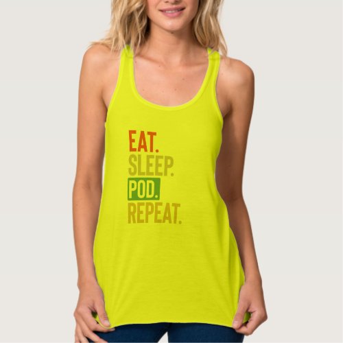 Eat Sleep pod Repeat retro vintage colors Tank Top