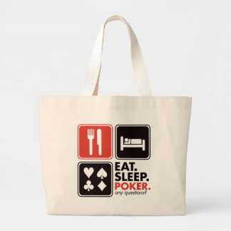 Eat Sleep Poker Large Tote Bag