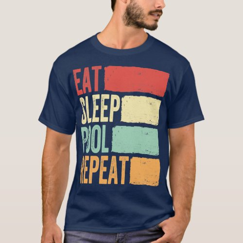 Eat Sleep Pool Funny Pool Hall Billiards Player T_Shirt