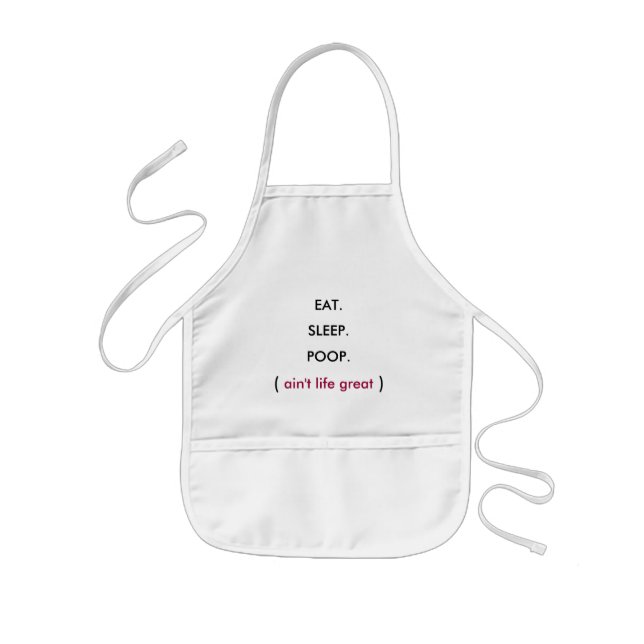 EAT, SLEEP, POOP, baby bib Kids' Apron (Front)