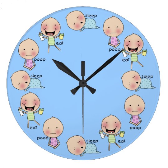 Eat Sleep Poop Baby Nursery Clock Zazzle Com