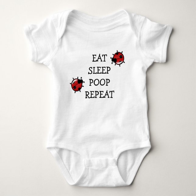 Eat Sleep Poop Repeat Baby Bodysuit (Front)