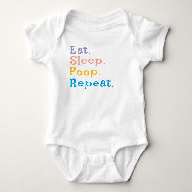 Eat Sleep Poop Repeat - kid's toddlers baby Jersey Bodysuit (Front)
