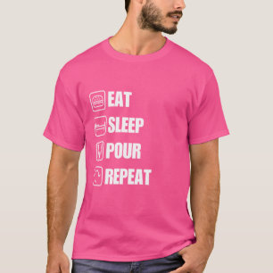 Eat Sleep Pour Repeat Funny Beer Brewery T-Shirt