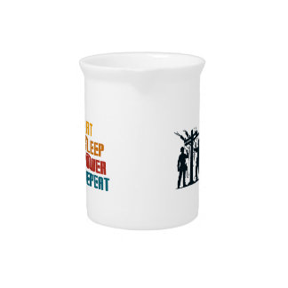 Eat sleep power repeat funny beverage pitcher