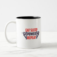eat sleep Power repeat Funny Lineman gift dad