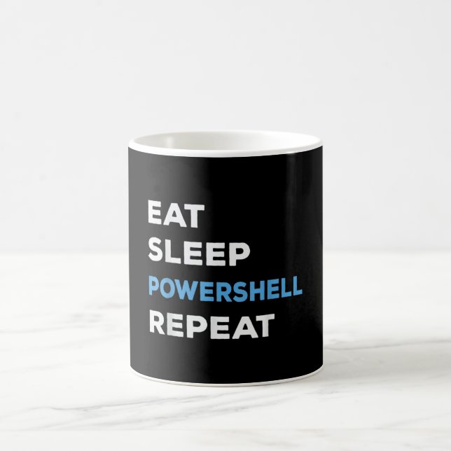Eat Sleep Powershell Repeat - Men Women Coffee Mug (Center)
