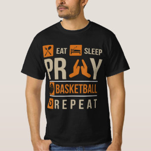 Eat Sleep Pray Basketball Repeat Catholic Athlete  T-Shirt
