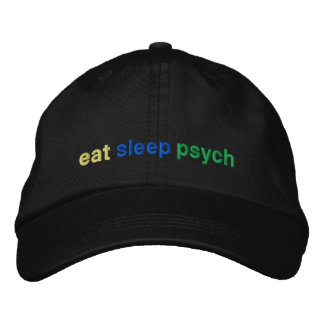 eat, sleep, psych embroidered baseball cap