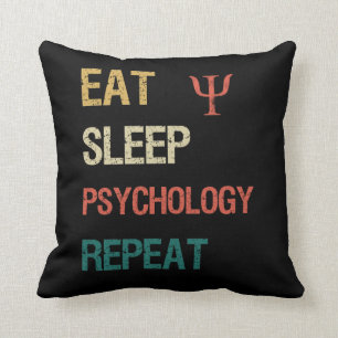 Eat sleep psychology repeat throw pillow