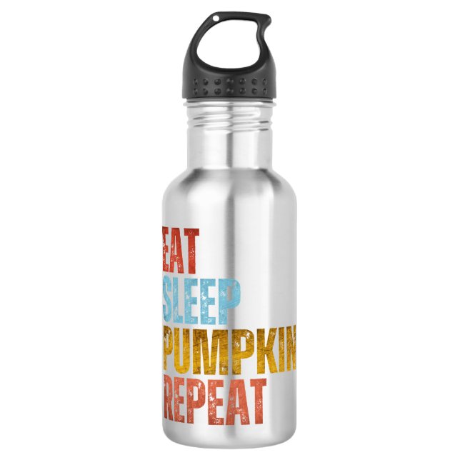 EAT SLEEP PUMPKIN REPEAT STAINLESS STEEL WATER BOTTLE (Front)