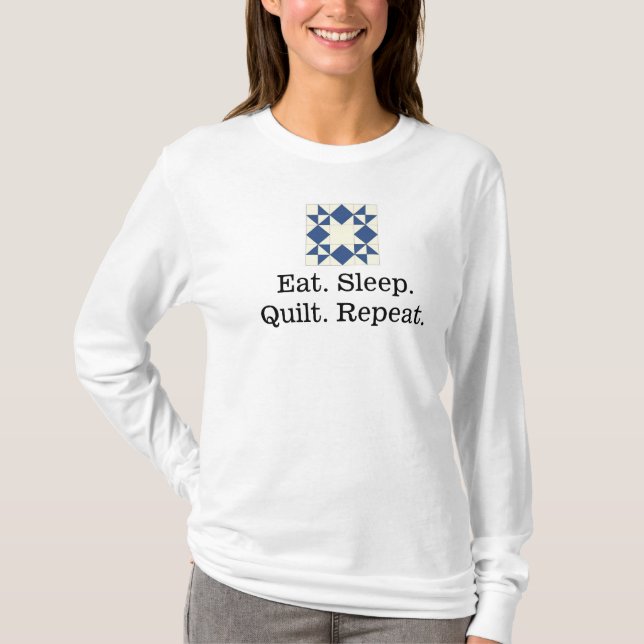 Eat. Sleep. Quilt. Repeat. Women's Long sleeve T-Shirt (Front)