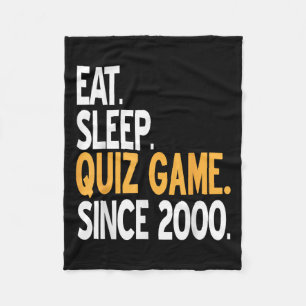 Eat Sleep Quiz Game Vintage Gamer Life Since 2000 Fleece Blanket