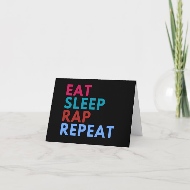 Eat Sleep Rap Repeat Greeting Card (Front)