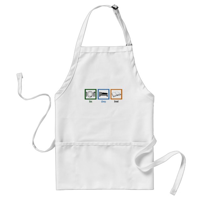 Eat Sleep Read Books Funny Bookworm Adult Apron (Front)