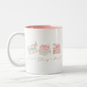 Eat Sleep Read Coquette Book Two-Tone Coffee Mug