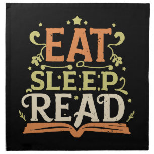 Eat Sleep Read, Funny Reading Cloth Napkin