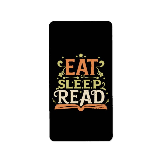 Eat Sleep Read, Funny Reading Label (Front)