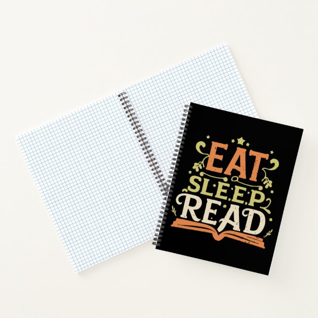 Eat Sleep Read, Funny Reading Notebook (Inside)