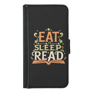 Eat Sleep Read, Funny Reading Samsung Galaxy S5 Wallet Case