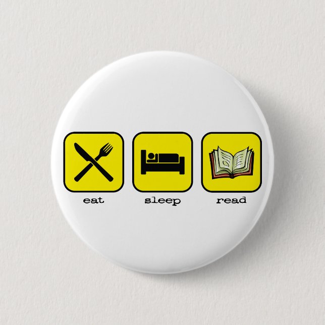 Eat Sleep Read Pinback Button (Front)