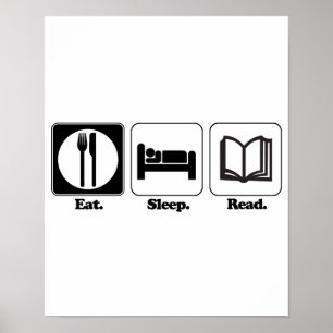 eat sleep read poster