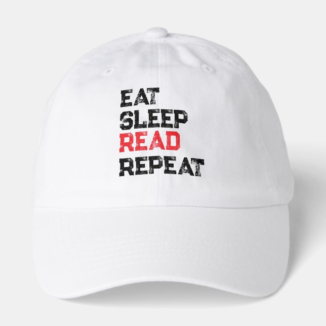 EAT SLEEP READ REPEAT Hat,Book Lovers  Hat (Front)