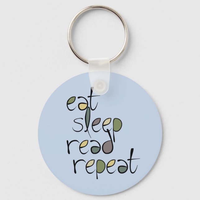 Eat, Sleep, Read, Repeat Keychain (Front)