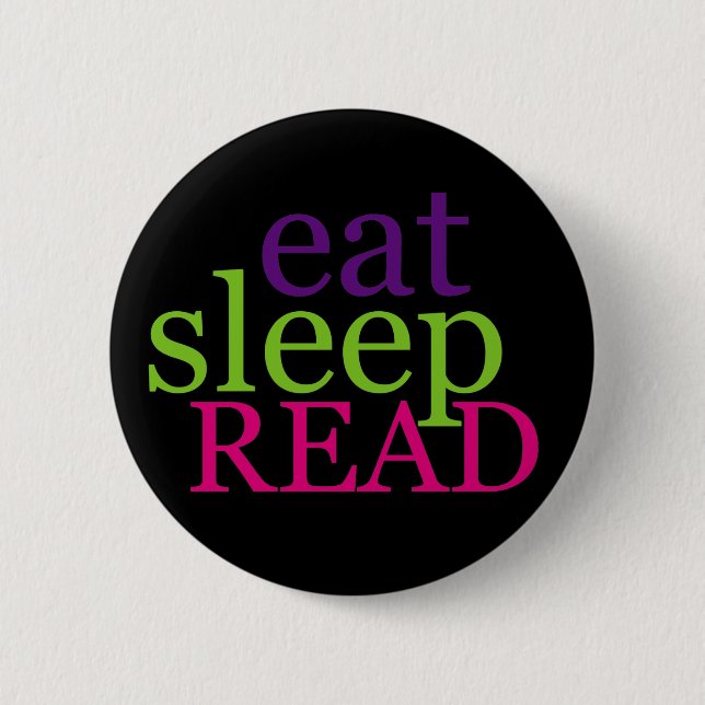 Eat, Sleep, READ - Retro Button (Front)