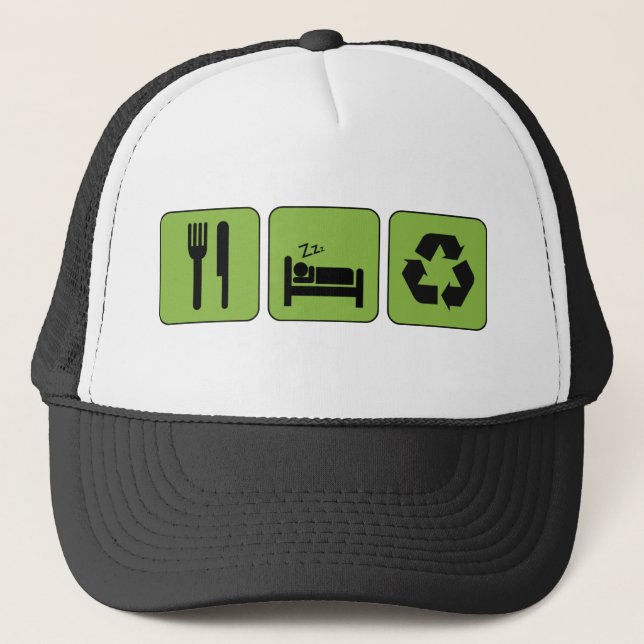Eat, Sleep, Recycle Hat (Front)