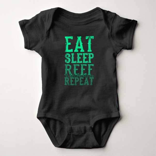 Eat Sleep Reef Repeat Scuba Diver Apparel Dive Baby Bodysuit (Front)