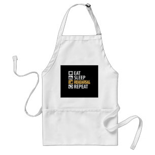 Eat Sleep Rehearsal Repeat - Theatre Quotes Acting Adult Apron