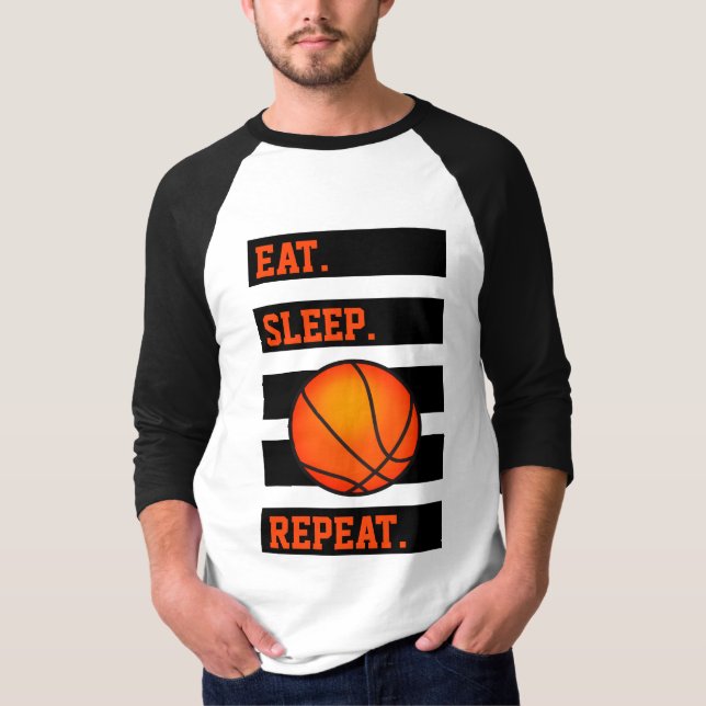 Eat.Sleep.🏀.Repeat. Basketball lover's T-Shirt (Front)