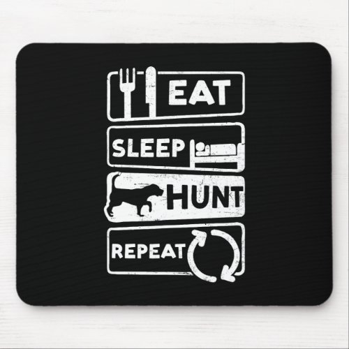 Eat Sleep Repeat Design Beagle Hunting  Mouse Pad