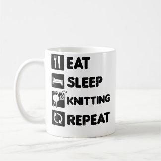 Eat Sleep Repeat Design Knitting Grandma Coffee Mug