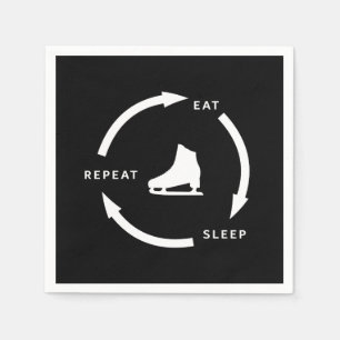 Eat Sleep Repeat Figure Skating Sports Fan Saying Napkins