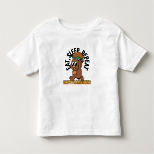 Eat Sleep Repeat Happy Thanksgiving Toddler Tee