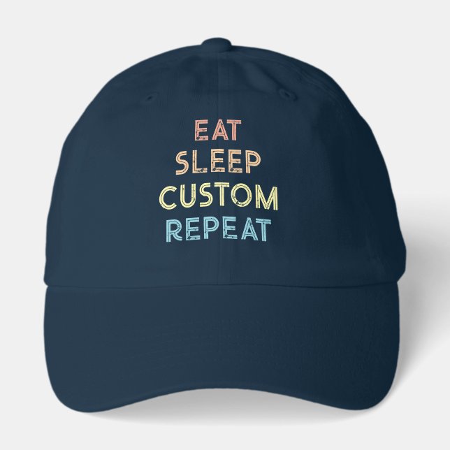 Eat Sleep Repeat Personalized Gift  Hat (Front)