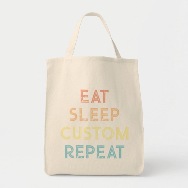 Eat Sleep Repeat Personalized Gift  Tote Bag (Front)