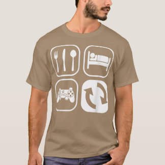 Eat Sleep Repeat Video Game Player Gaming Gamer Pc T-Shirt