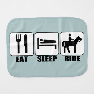Eat Sleep Ride a Horse Equestrian Horseback Riding Baby Burp Cloth