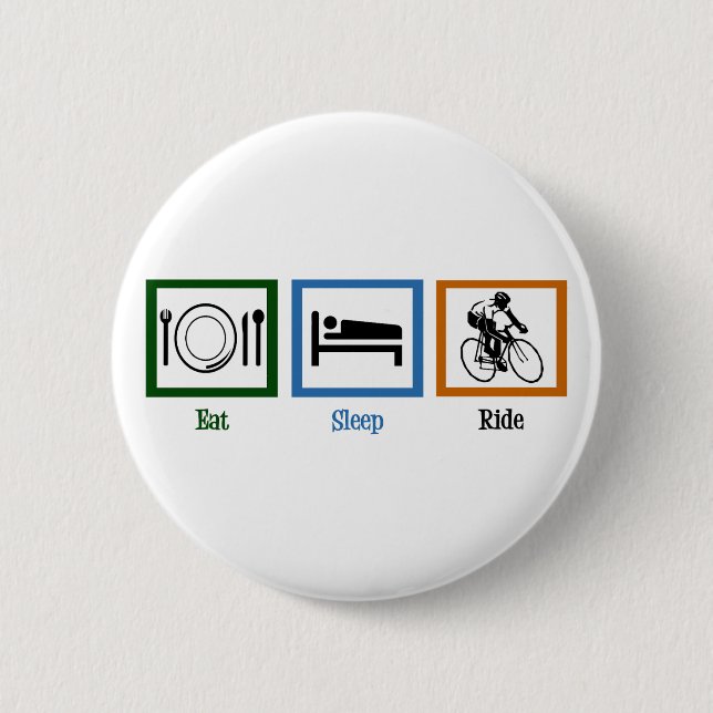 Eat Sleep Ride (Cyclists) Button (Front)