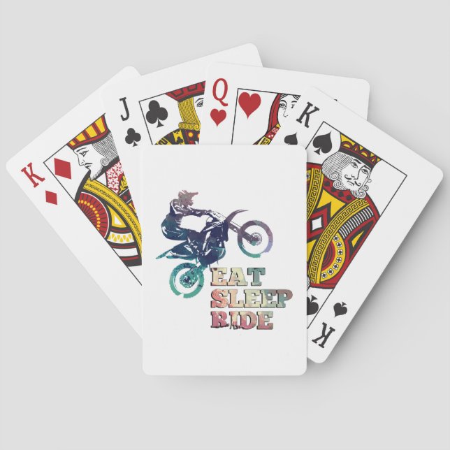 Eat Sleep Ride Dirt Bike Poker Cards (Back)